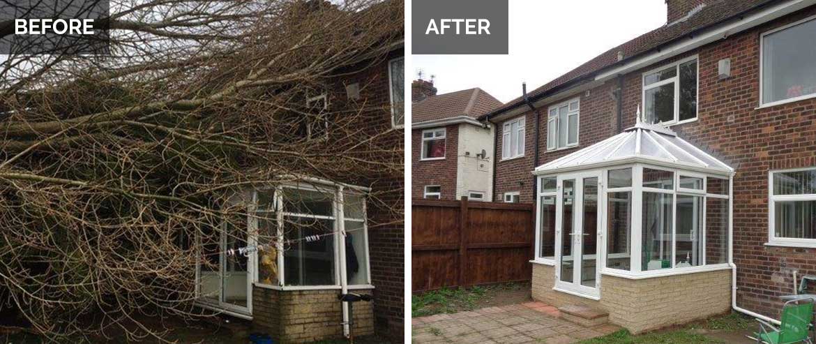 Fallen Tree Damage Restoration | Kitchen | Exact Property Services